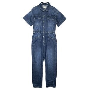 Free People We the Free Marci Denim Jumpsuit‎ Women's Size L City Coveralls
